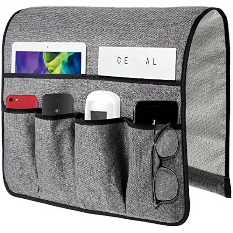 Multi-Purpose Sofa Armrest Organizer with 6 Pockets – Bedside & Couch Storage Caddy for Mobile, Tablet, Remote, Glasses | Durable Fabric Organizer Holder for Home & Office-image-47
