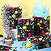 null Glow Party Bags with Tissue Paper Neon Party Gift Bags Neon Birthday Party Supplies Glow in The Dark Favor Bags Neon Glow Party Goodie Candy Bags for Kids Neon Party Decorations