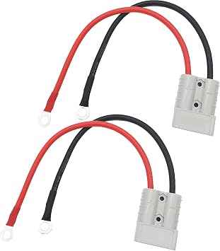 CESFONJER 50A Battery Quick Connect Disconnect Connector Plug with 10AWG O Ring Battery Connector Cable, for Electric Forklift, Motorhome, Tractors 2 pcs