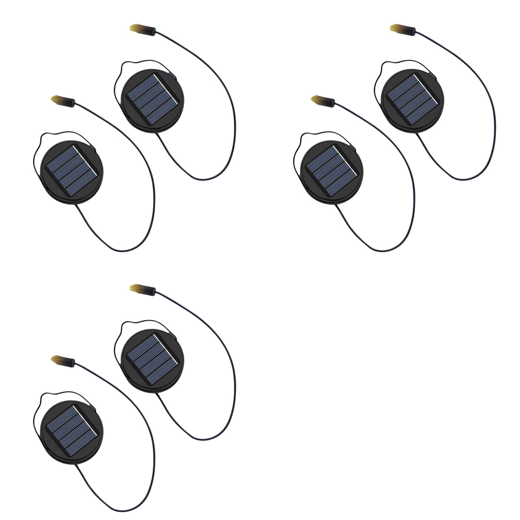Aundhegrtt Black 6Pack 600Mah Solar Lights Replacement Top For Outdoor Lantern Lights Waterproof For Garden, Yard,Diy Birthday Gifts