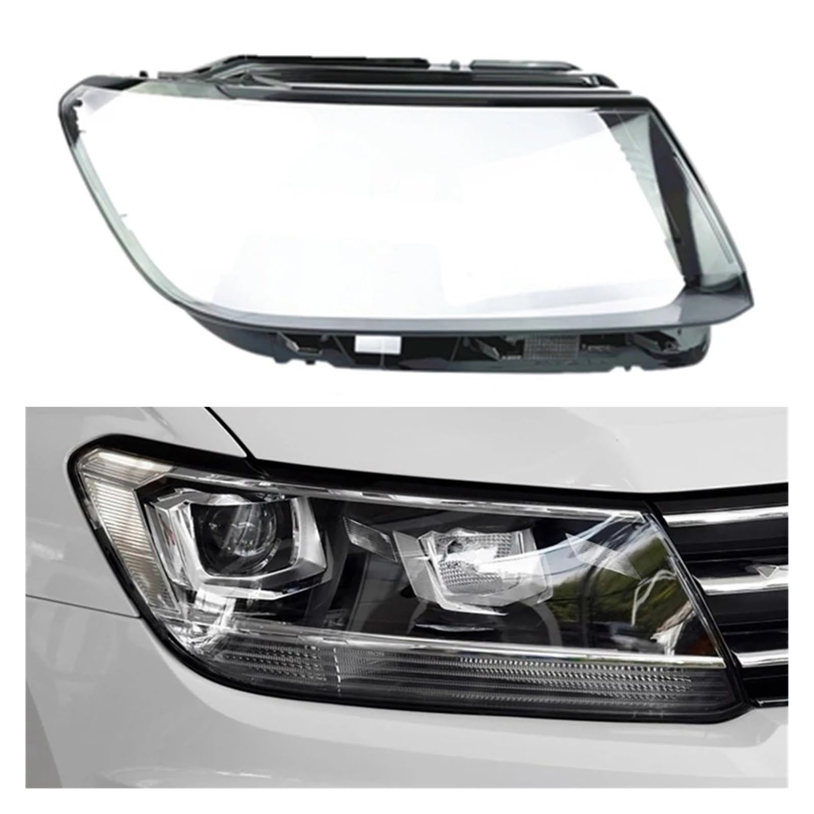 Headlight Lens Cover Auto Lamp Case for VW for Tiguan L 2017 2018 2019 2020 2021 Glass Lens Shell Car Headlight Cover Light Caps Headlamp Cover