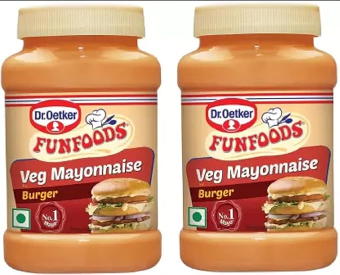 FUN FOODS Veg Mayonnaise Burger 250 Gram Pack of 2 500 g (Pack of 2)