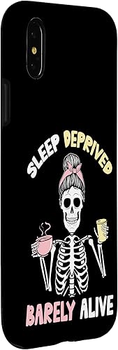 Miniatura 9 de Funda para iPhone 1212 Pro Sleep Deprived Barely Alive Messy Bun Skeleton Halloween