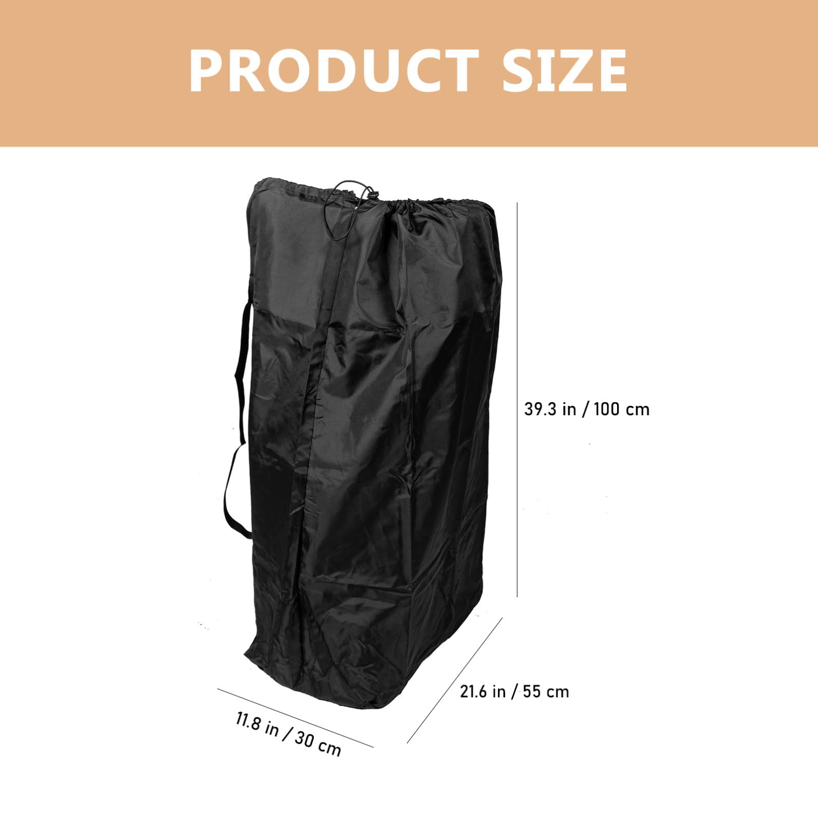 Mikinona Borsa per Passeggino da Viaggio Aereo in Nylon Nero Coulisse | Doppie Spallacci, Cuciture Rinforzate, Compatibile Molti Modelli, per Tratte e Controllo al Gate