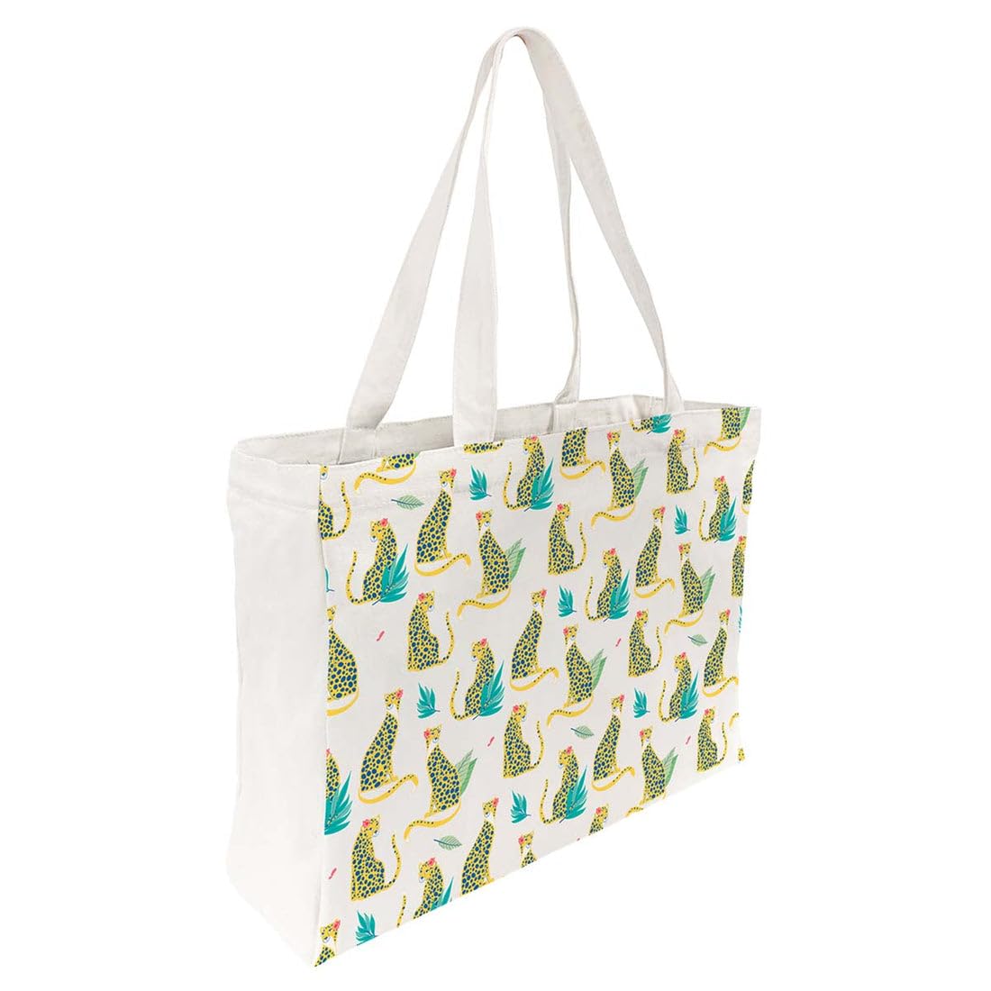 Draeger Paris – Tote Bag Panter wilde katze – leicht, robust und ultraweich – geräumige Innenseite – Tote Bag aus 100 % Baumwolle - Einkaufstasche wiederverwendbar