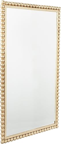 Miniatura 4 de CosmoLiving by Cosmopolitan Espejo de pared de metal con detalles de cuentas, 24 x 1 x 40 pulgadas, dorado