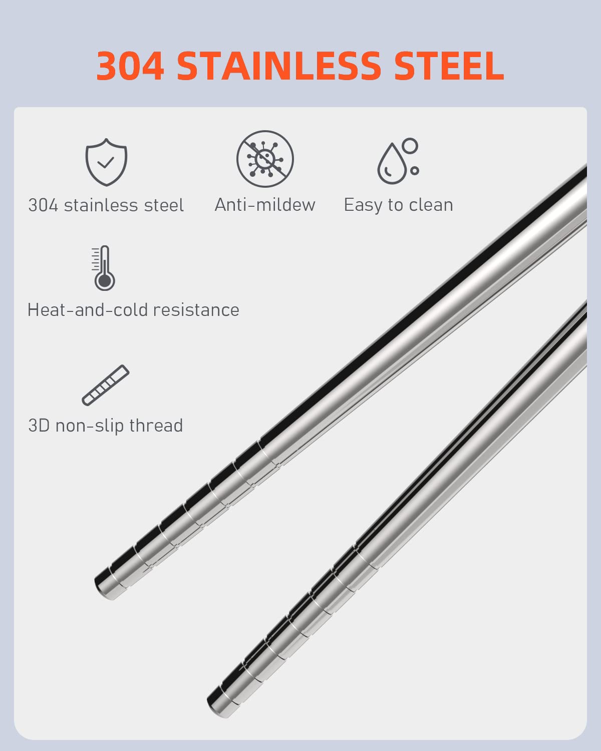 Autosticks Metal Chopsticks - 2 Set Reusable Kids Chopsticks, Easy to Clean, Super Portable (Silver) — Amazon image 3