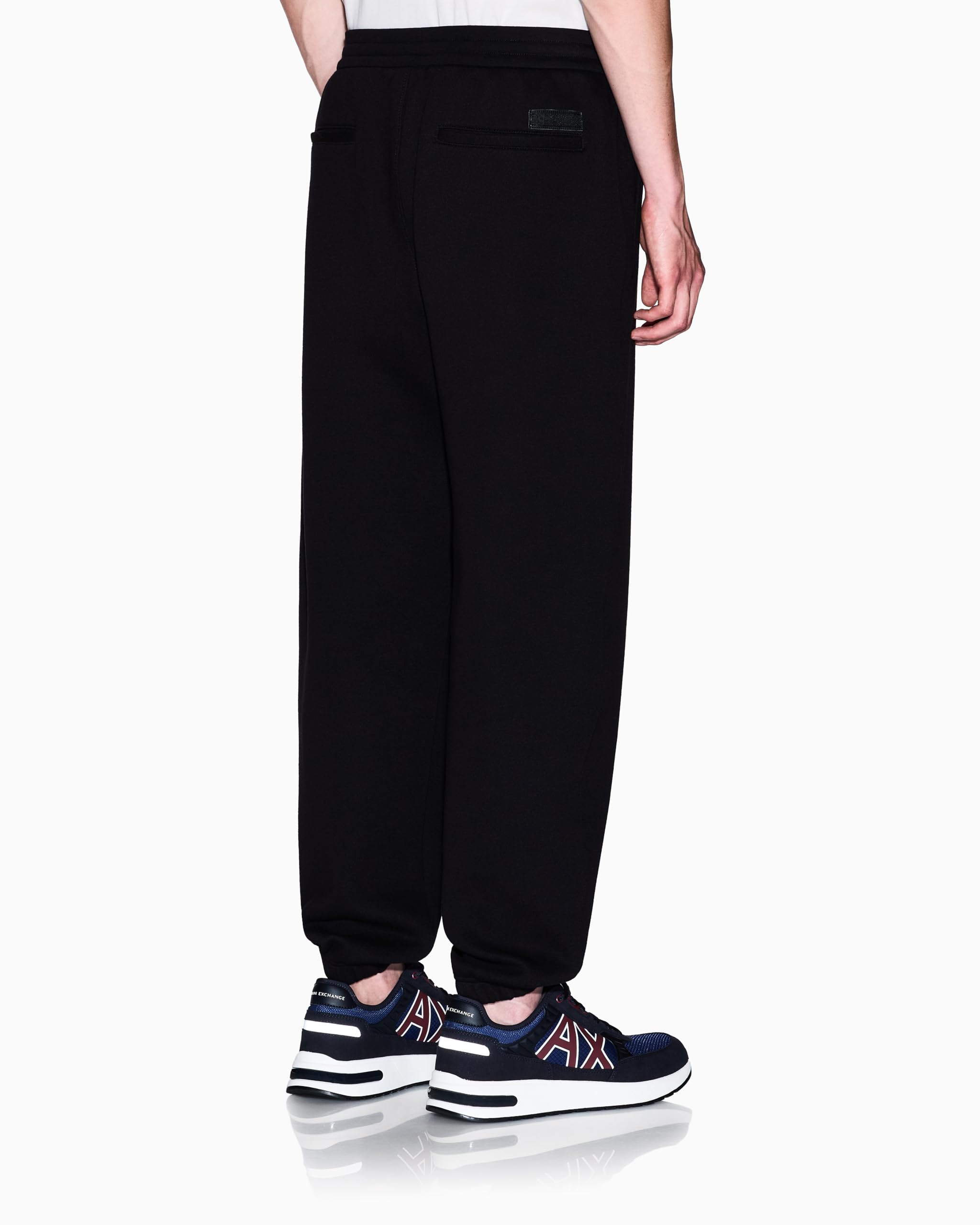 Armani Exchange Męskie spodnie dresowe Cross Gender, Cuffed Leg Back Logo Patch