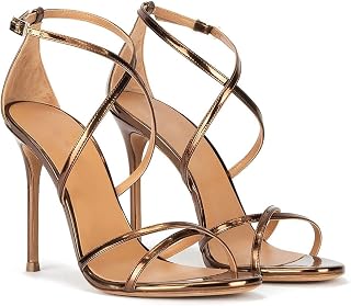 High Heels Sexy Stiletto Cross Sandals with Ankle Strap and Open Toe Party Wedding Shoes 10cm High