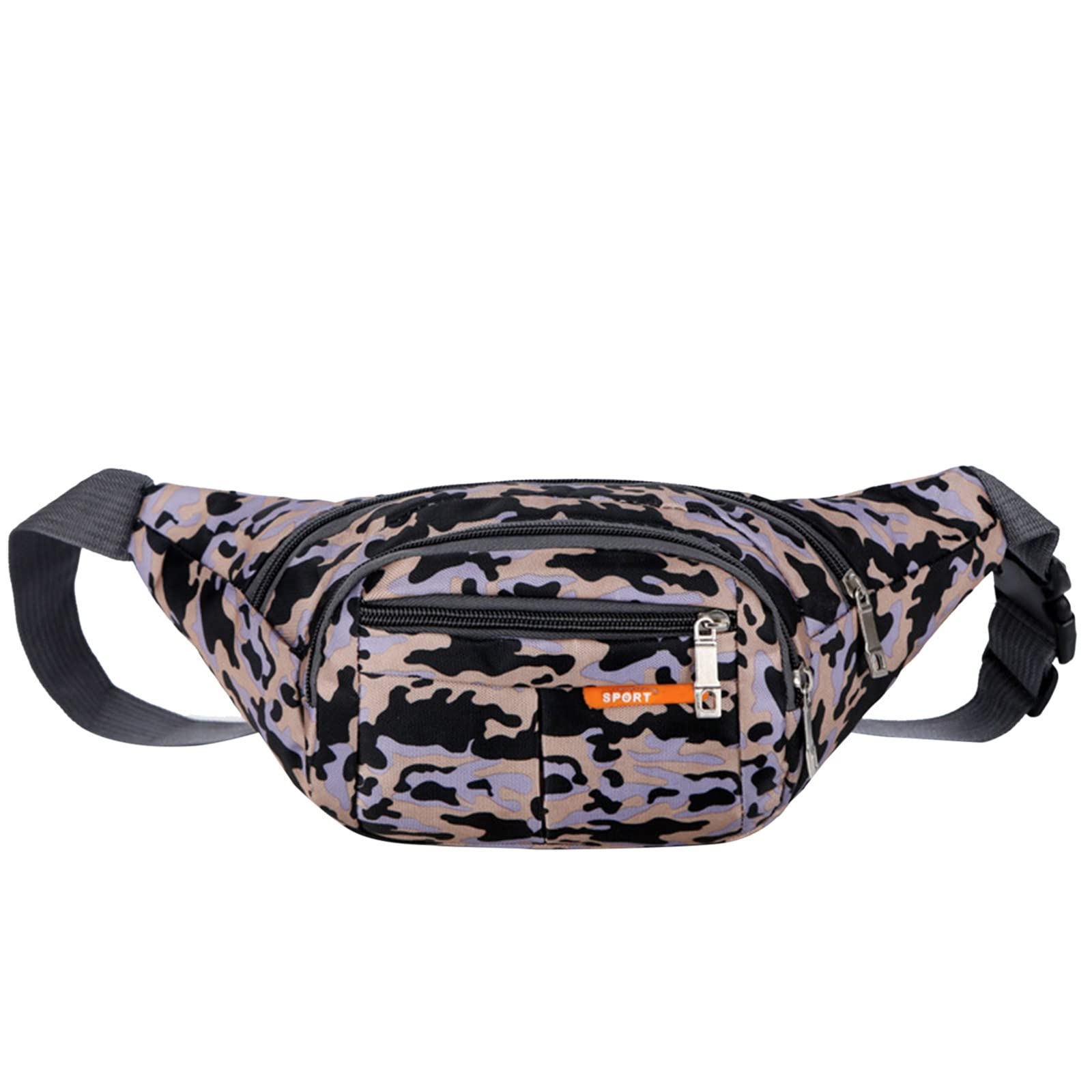 Marsupio Mimetico In Nylon – Leggero E Regolabile – Per Uomo E Ragazzo – Corsa, Trekking E Viaggi – 35x11 Cm