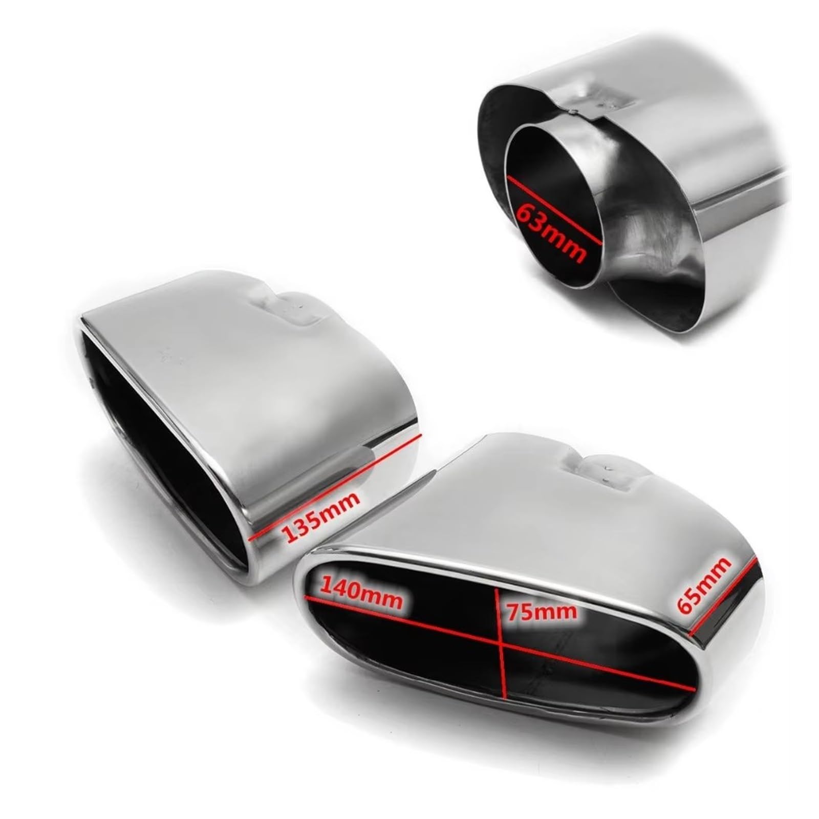 Per BMW X5 E70 2000-2007 Fino Al 2016 Terminale Scarico Doppio In Acciaio Inossidabile Cromato 2 Pezzi Auto Scarico Tailpipe