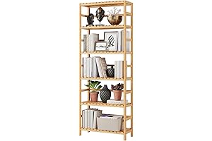 iVAR 6 Tier Bamboo Bookshelf: Elevate Your Home Organization