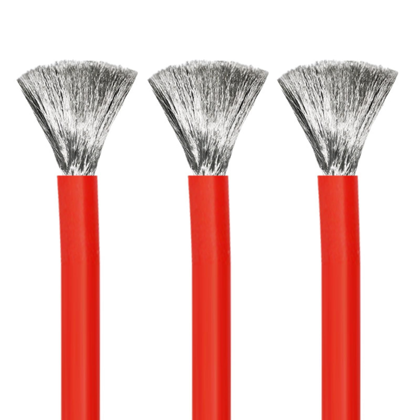 Cable Silicona Alta Temp, Cobre Estañado Flexible Cable Eléctrico 50FT(Red,2.5mm²(14AWG))