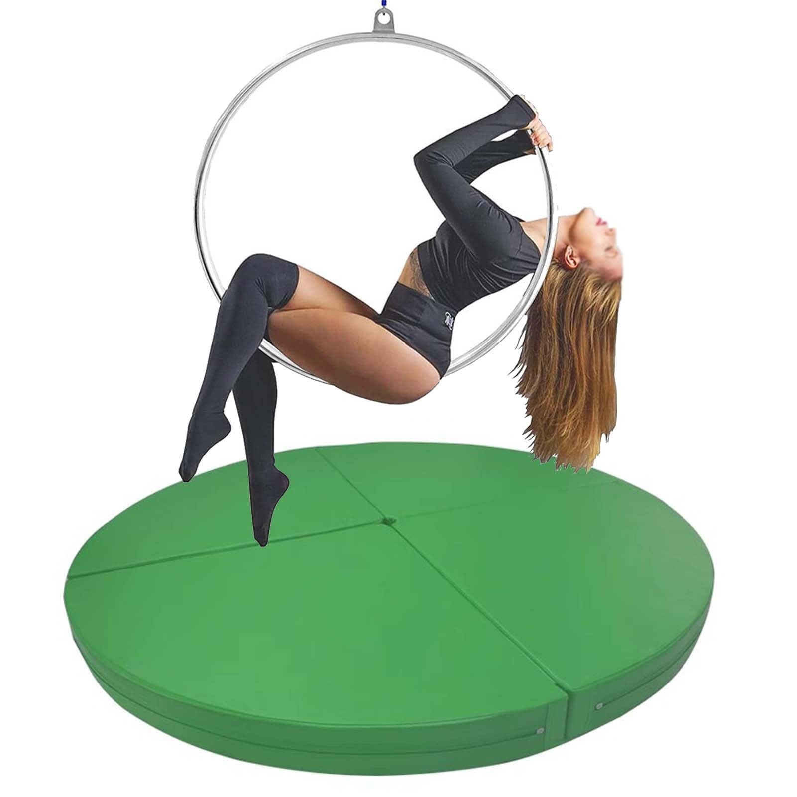 WJFTODAY Aerial Hoop Crash Mat - Portable Foldable Safety Pad for Dance & Fitness, Non-Slip Cushion for Home Yoga Gym, Green2, 200cm x 3cm (78.7 x 1.2 in)