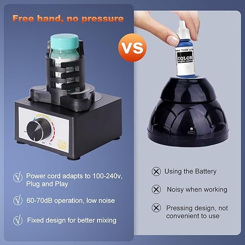 Miniatura 3 de Mini mezclador de vórtice, mezclador de pintura DIYmodelo, manos libres, 300  2400 rpm, adecuado 0.3-3.4 fl oz, velocidad de tres etapas, mezcla de