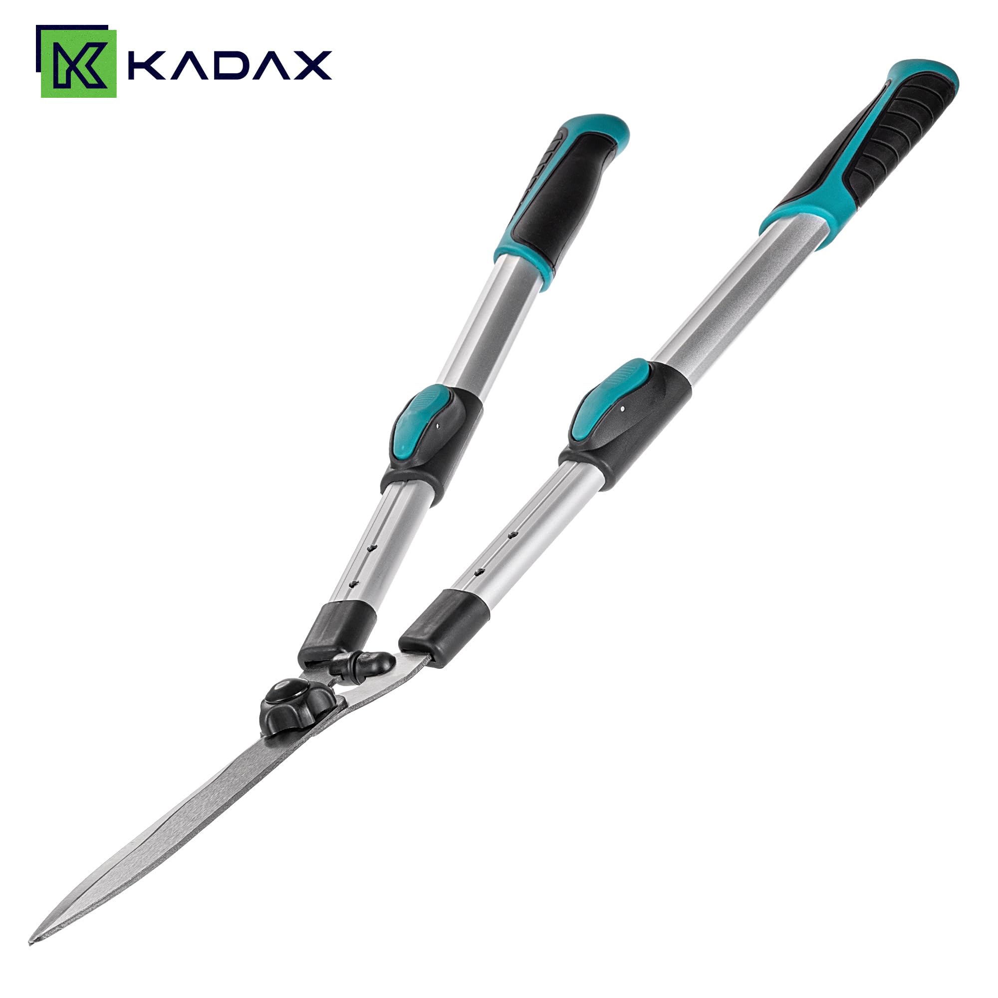 KADAX Teleskop Heckenschere 65–85 cm, manuelle Gartenschere mit ausziehbaren Aluminiumgriffen und scharfen Stahlklingen, Astschere für Hecken, Strauchschere