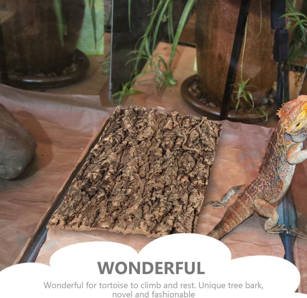 Totority Cork Bark 3Pcs Plants Decor Cork Terrarium Background Decorative Tree Bark Adornment Reptile Climbing Plaything for Gecko Lizard Tortoise Frog Bearded Dragon Tank Access