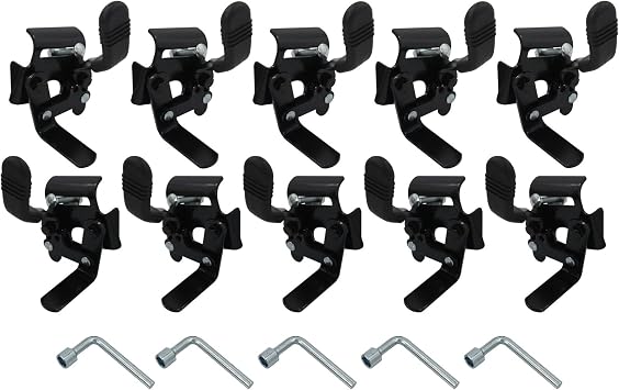 Wheelchair Brakes, Bulk One-Handed Operation Brake Replacement Parts, Side Mount Bolt-on Style 5 Pairs, Black