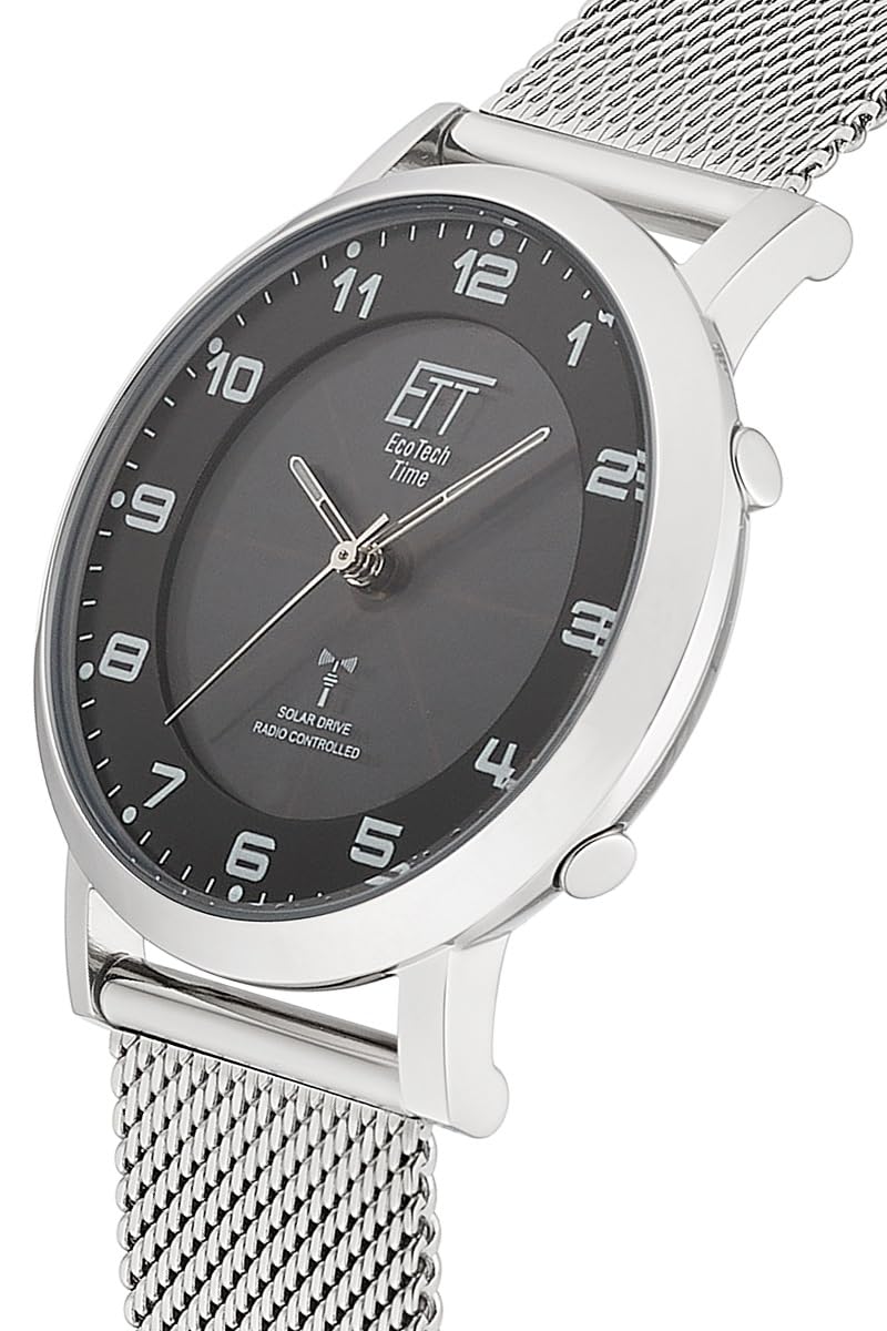 ETT Eco Tech Time Funk Solar Damen Uhr Analog mit Edelstahl,Leder Armband ELS-11625-22MS