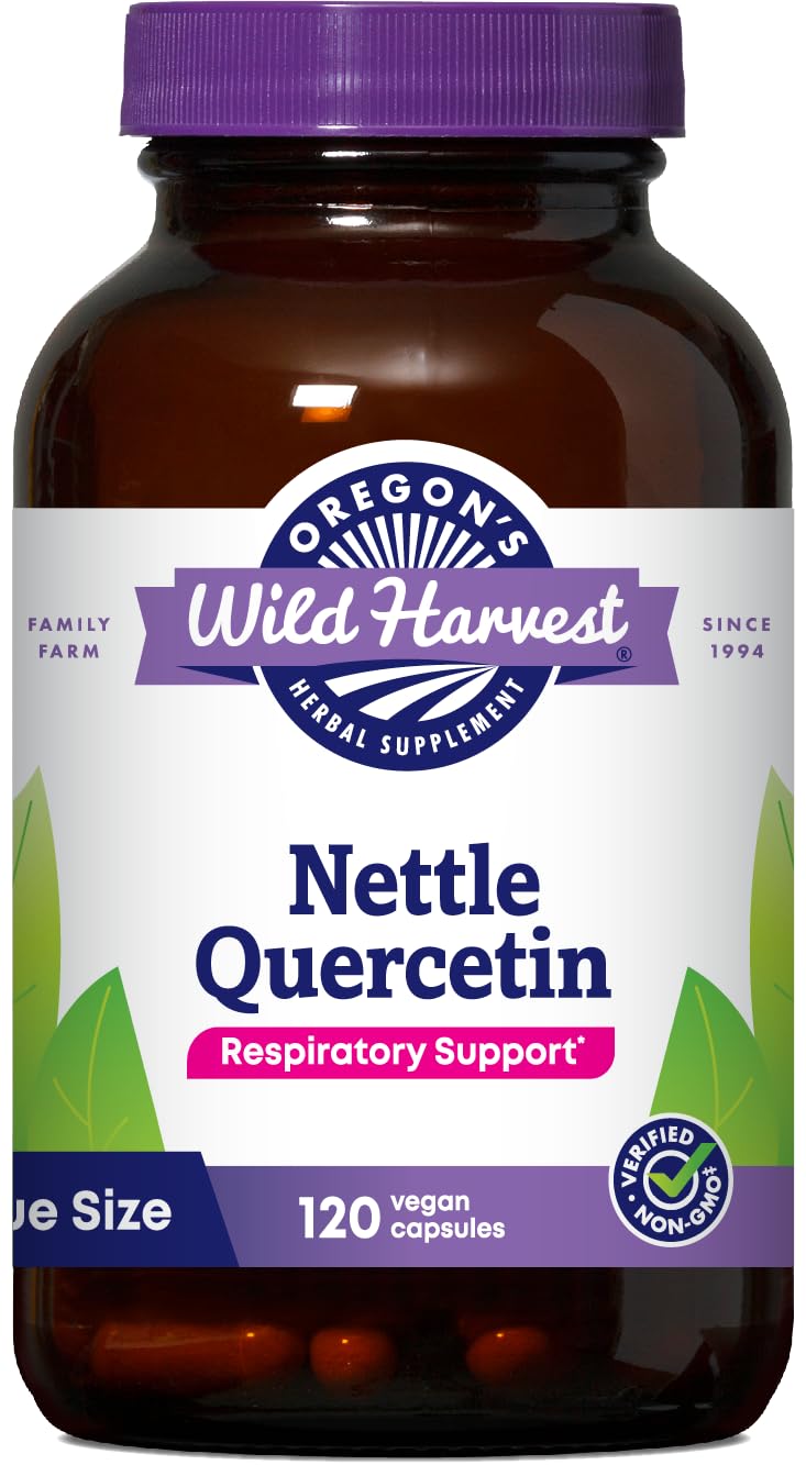 Oregon's Wild Harvest Nettle Quercetin Capsules - Verified Non-GMO - Value Size - 120 Count 120 Count (Pack of 1)