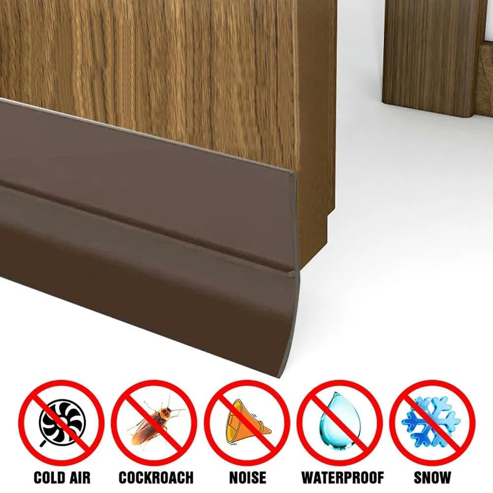 Bande d'étanchéité pour bas de porte PVC auto-adhésive 100 cm anti-poussière insonorisante blanche