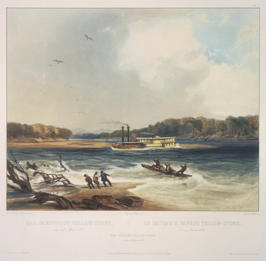 The Steamer par Karl Bodmer poster sur toile decoration murale vintage salon chambre 50 x 70 cm