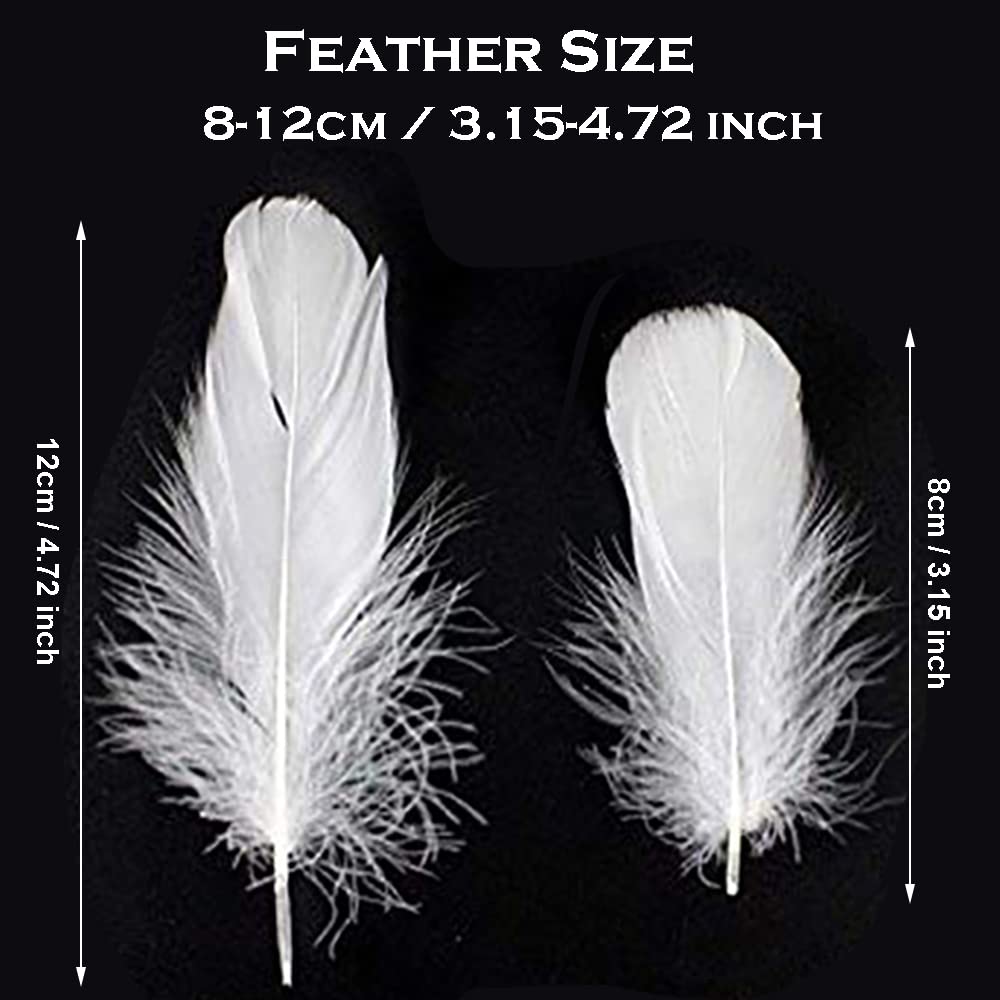 500 Plumes Blanches DIY - 5-8cm - Déco Mariage/Artisanat/Costumes - Lot Économique