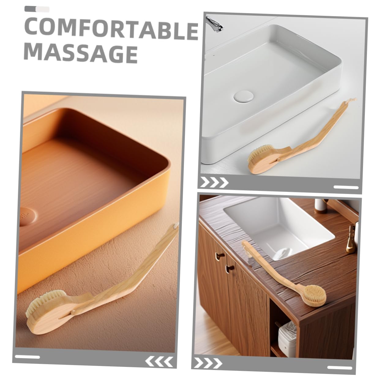 2stücke Teilige Badebürste Mit Langem Bambusgriff Zum Oder Trockenbürsten Massagebürste Für Körper Peeling Für Haut