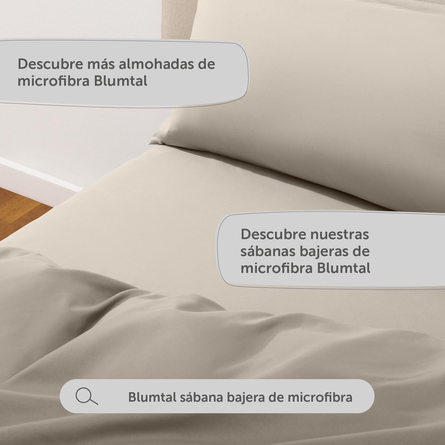 Blumtal Juego de Funda Nordica Cama de 180 - Microfibra Juego de Funda Edredon 240x260 y 2 Fundas de Almohada 70x40, Certificado Oeko-Tex, Muy Suave y Transpirable - Taupe