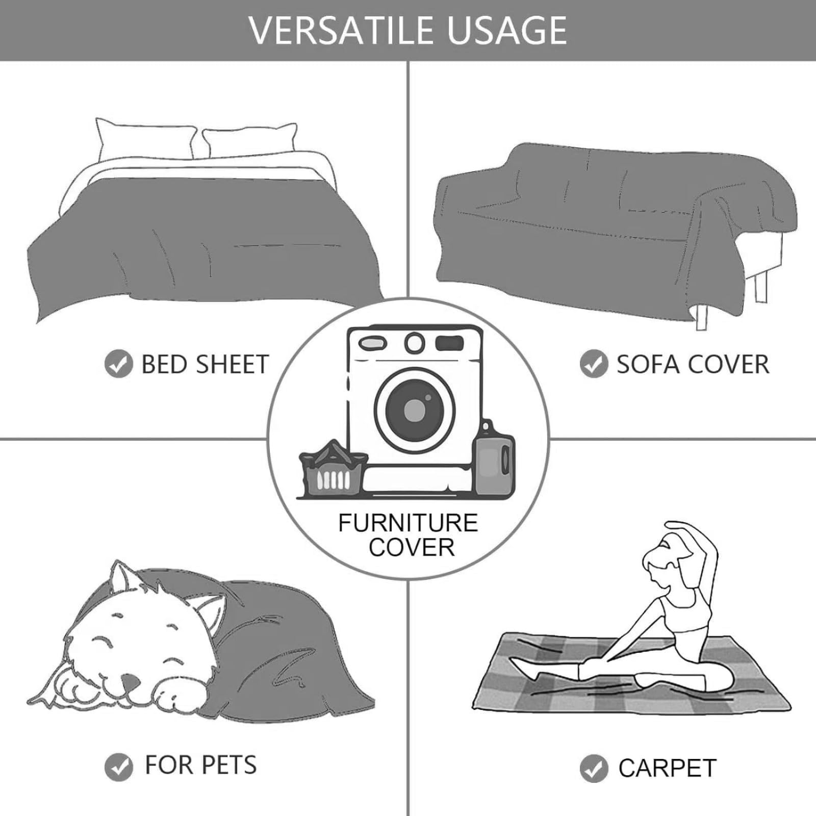 Plaid Canape Grande Taille Crème, Impermeable Chat Anti Griffe Couverture Canape Universelle 1 2 3 4 Places Angle Décorative Housse de Canapé idéal comme Jeté de Canapé ou Couvre-lit