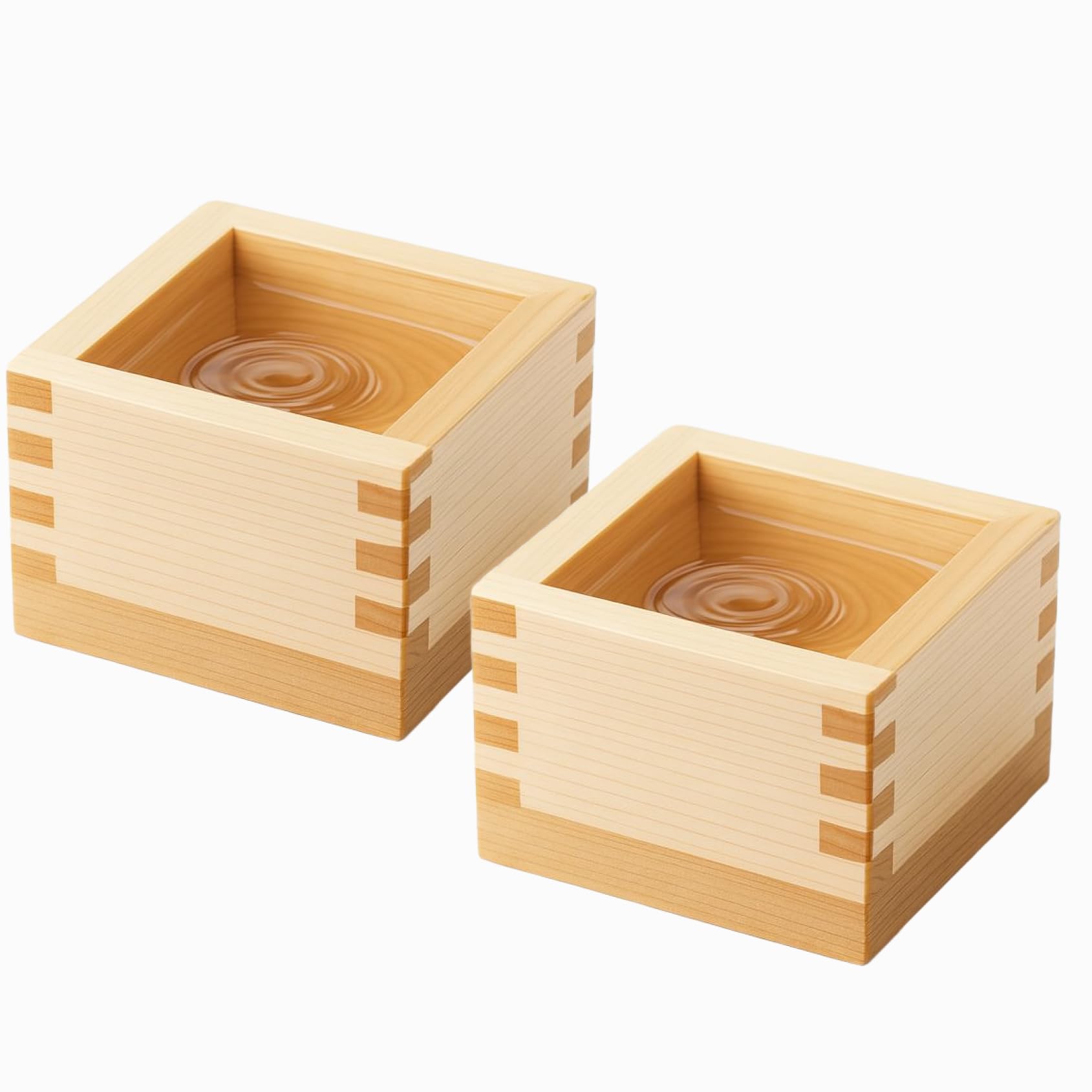JapanBargain Masu 2757 Lot de 2 tasses à saké japonaises en bois Hinoki fabriquées au Japon 118 ml