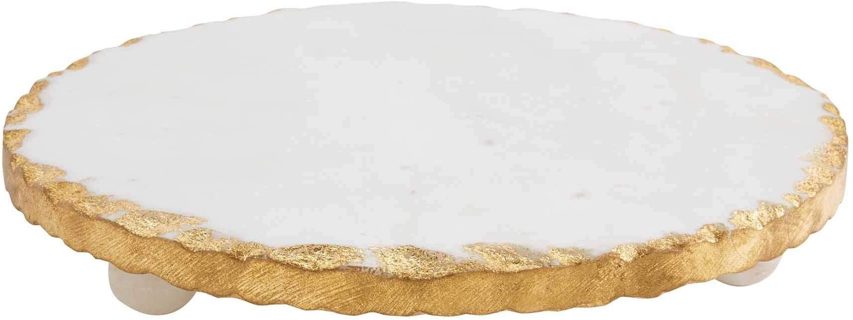 Marble Trivet, 1 1/4" x 8 1/2" dia, Gold