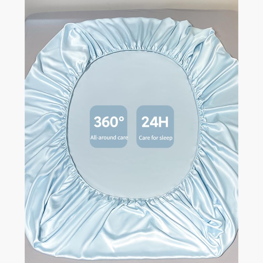 Matratzenschoner, Spannbettlaken Mit Rundum Gummizug – Atmungsaktiver, Weicher Und Hautfreundlicher Doppel,King Matratzenbezug In Hotelqualität-Gray-2||120 * 200cm(3-Piece Set)