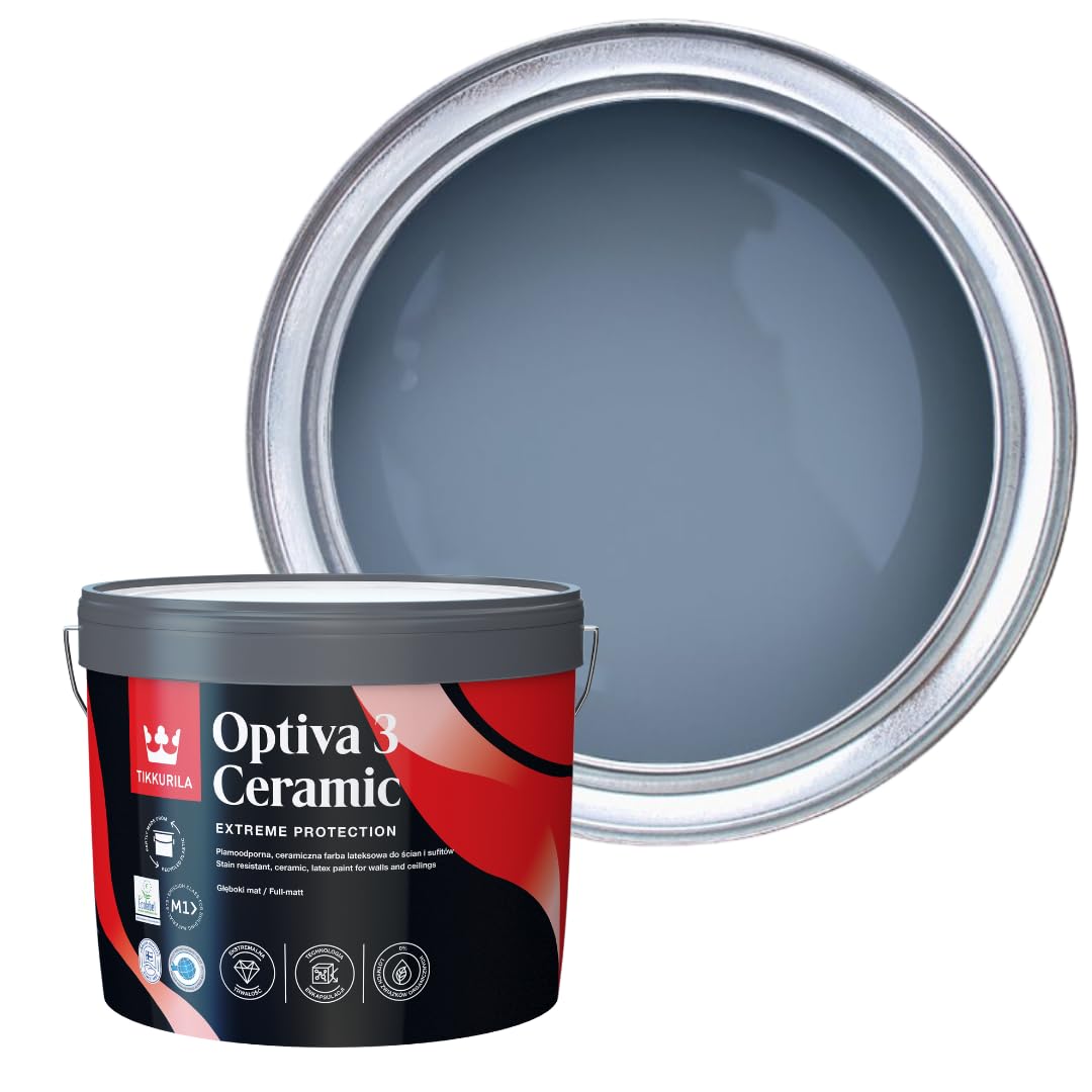 TIKKURILA Optiva 3 - Durable Super Flat Matt Paint For Walls & Ceilings - Zero VOC, Scrubbable, Easy To Clean (Sandman V431, 10 Liters)