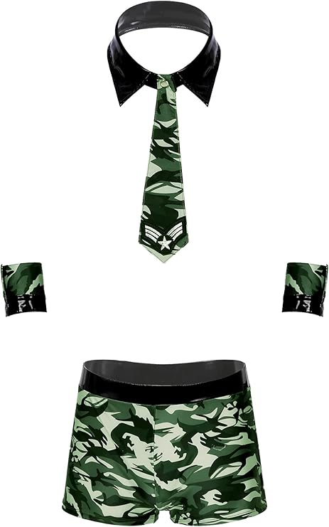 Agoky Herren Kapitan Mutze Kragen Armbander Und Unterhose Reizvoll Dessous Set Halloween Fasching Karneval Verkleidung Amazon De Spielzeug