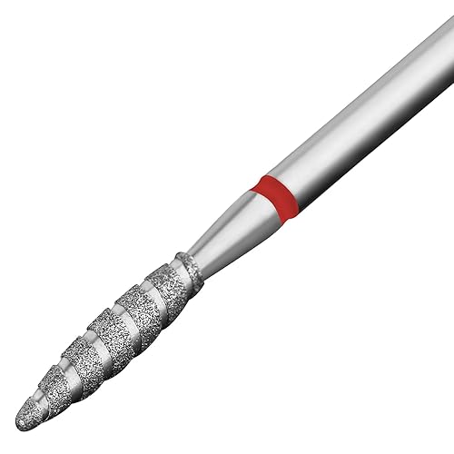 Broca mediana para uñas de carburo de diamante, marco en espiral, vástago de 332 pulgadas, broca profesional de carburo de diamante para uñas de gel