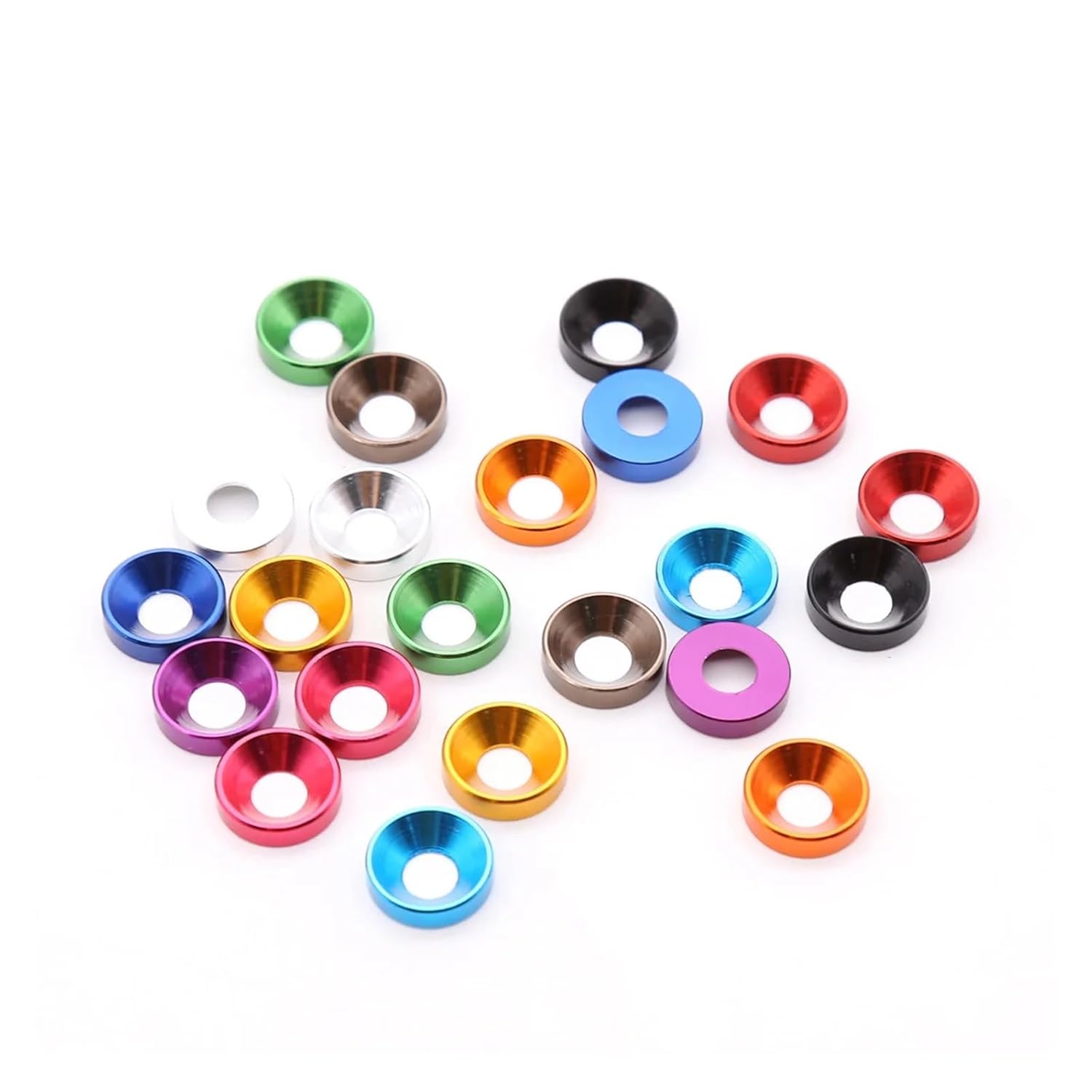 Aluminum Alloy Countersunk Head Washers Multiple Colour M2 M2.5 M3 M4 M5(Sky Blue,10PCS_M2.5)