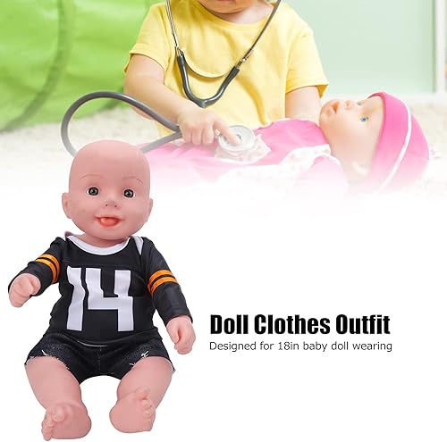 Miniatura 8 de Conjunto de ropa de muñeca de bebé Reborn de 18 pulgadas, accesorios de muñeca de bebé recién nacido, traje de muñeca de bebé a juego con camiseta y