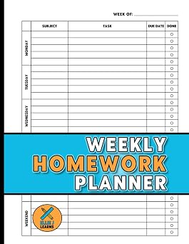 Weekly Homework Planner For School Students | Plan and Organize Your Tasks