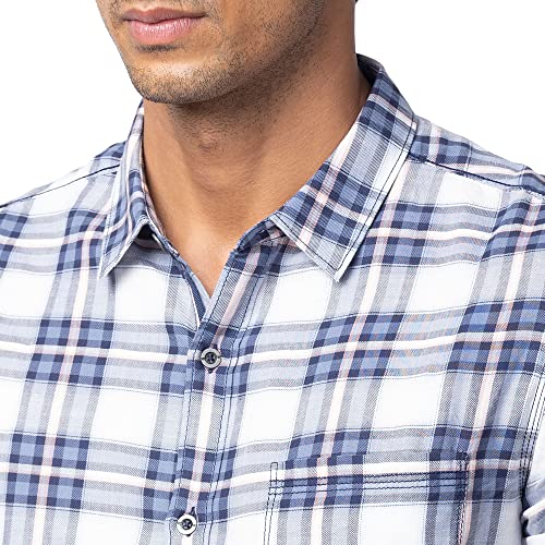 Image of Spykar Men's Slim Fit N /A Full Sleeve Checked Casual Shirts