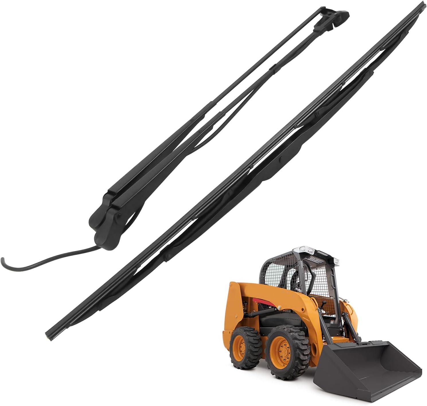 Wiper Arm Blade Kit 47778552 47405956 Compatible with New Holland Track Loader C227 C232 C238 C213 TR270 TR310 TR320 TR340 Compatible with Skid Steer Loader SV185 SV250 SV280 SR130 SR150