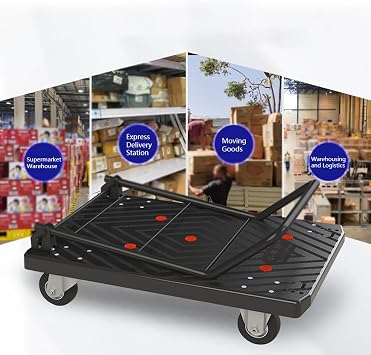 Hand Truck Household Folding Portable Flatbed Trolley Handcart Courier Transporter Portable Trolley Cargo Trailer Folding Cart