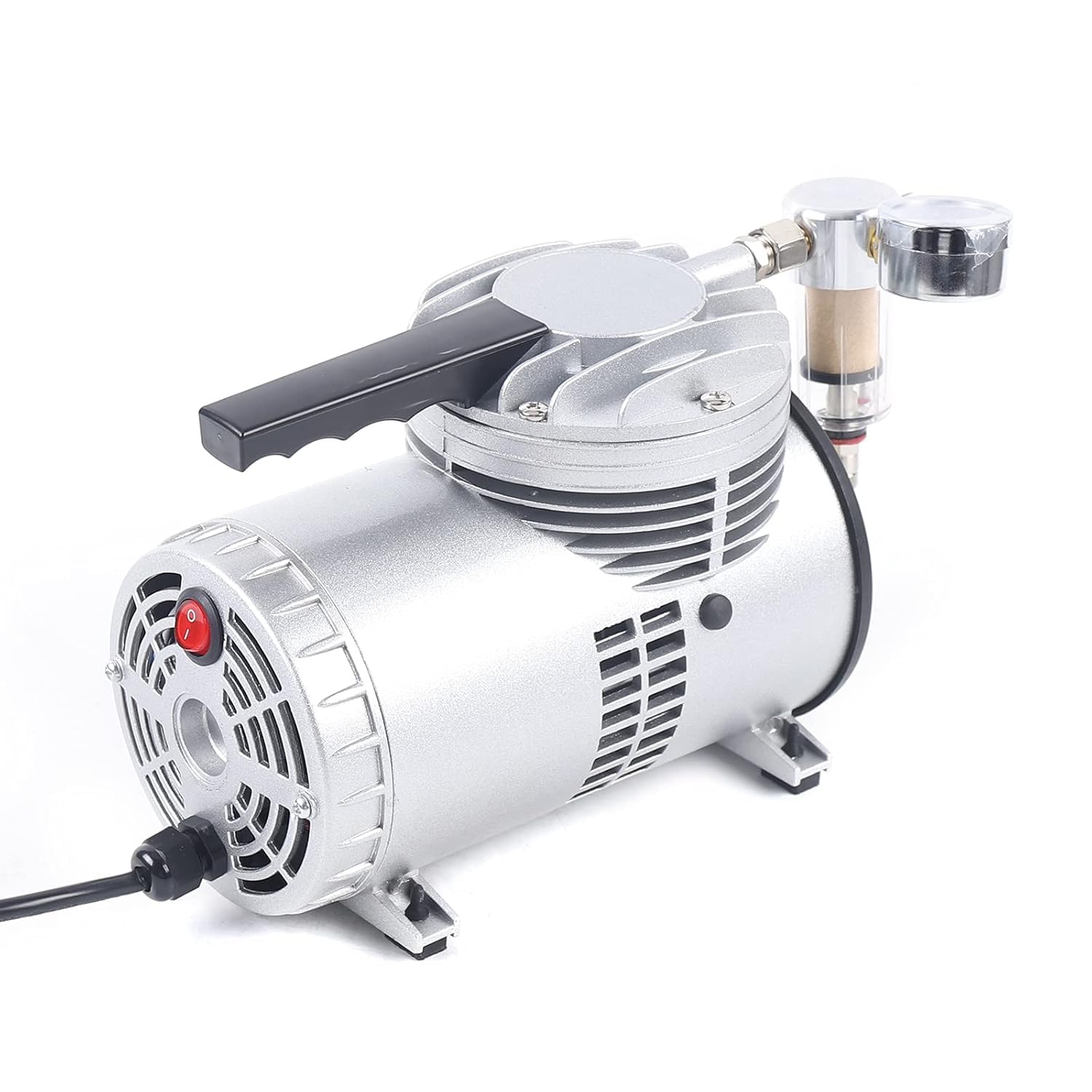 Oilless Diaphragm Vacuum Pump Industrial Oil Free Vacuum Suction Pump 20-23L/min, 1450/1700r.p.m High Speed Lab Oil-Free Mute Suction Vacuum Pump Suitable for Food Vacuum Packaging