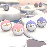 PlayVital Penguin Joystick Caps for Nintendo Switch/OLED, Thumbstick Caps for Switch Lite, Analog Cover for Joycon Thumb Grips - Light Violet