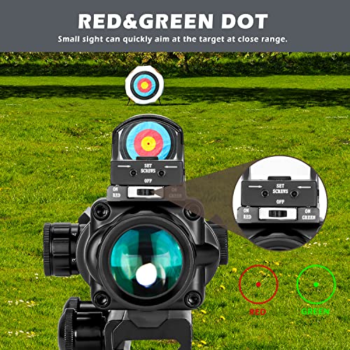 Aomekie Riflescope 4X32 and Red Dot Holographic Riflescope Combo Set including Adjustable Brightness, Black, size_name_copy_2/3 - Image 3