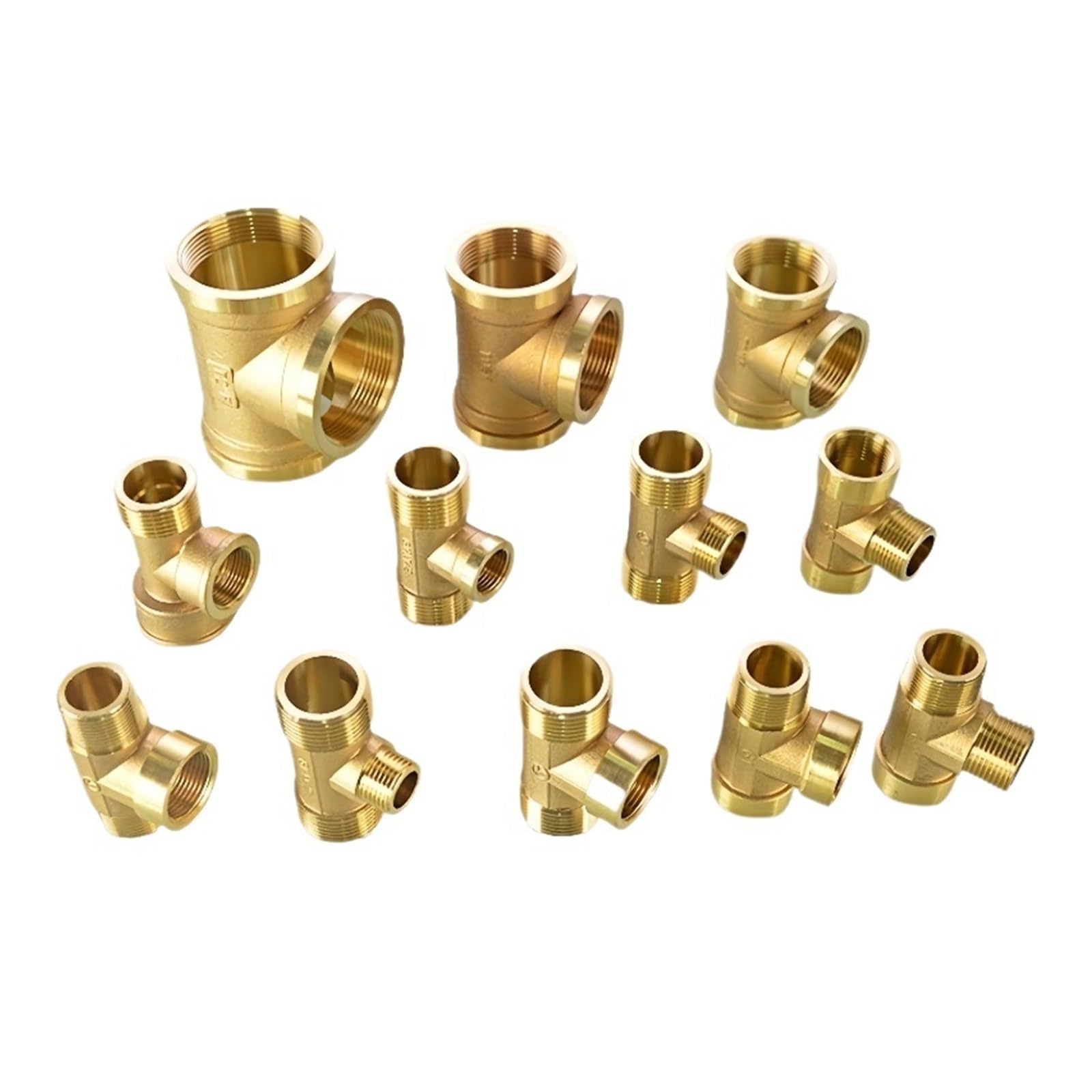 Trójnik redukcyjny gwint męski/żeński 1/2 "3/4" 1 "Adapter złączki rurowe miedziane złącze wody, oleju i gazu nawadnianie ogrodu(F1 - F1I2 - F1)