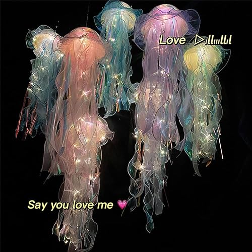 Miniatura 5 de chislim Lámpara decorativa de medusa, decoración de medusas colgantes, lámparas decorativas de fiesta para bebés, niños, regalo para niñas de