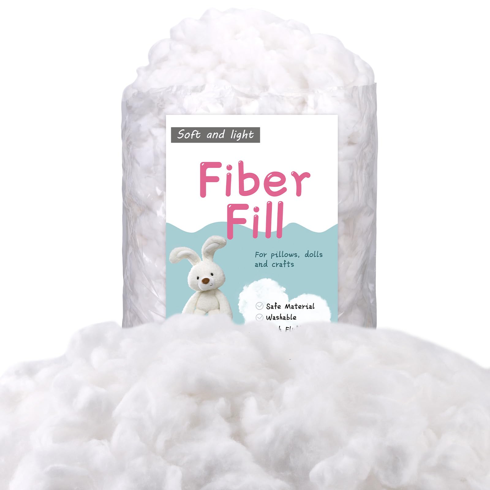 LOKUNN High Resilience Pillow Fill, 500g Polyester Fiber, Stuffing for Pillows, Stuffed Animals, DIY Crafts