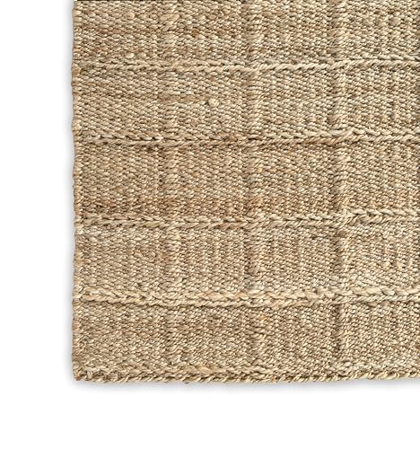 Tapete decorativo de yute tejido a mano 2'x3' natural miniatura 5