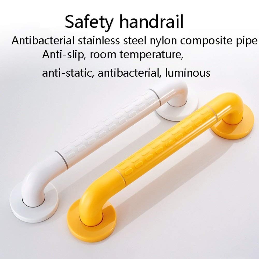 Barra di sostegno in acciaio inox, antiscivolo, per anziani e disabili, con braccioli, supporto sicuro per bagno e WC, lunghezza 30 cm